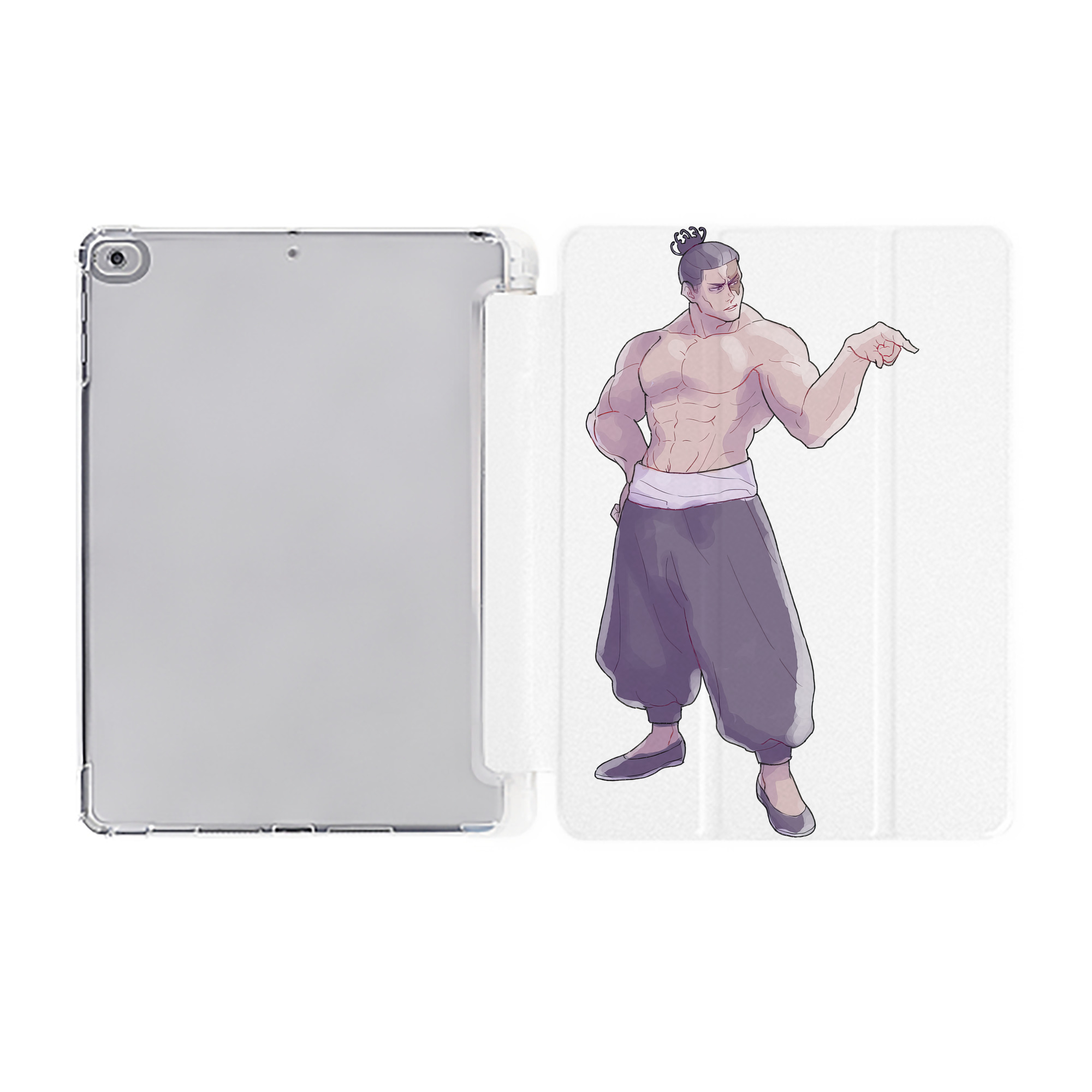 （画像用） 呪術廻戦 Jujutsu Kaisen IPad ケース ペン収納付き 三つ折りスタンド PUレザー×シリコン 対応機種9.5/10.5/10.9インチ